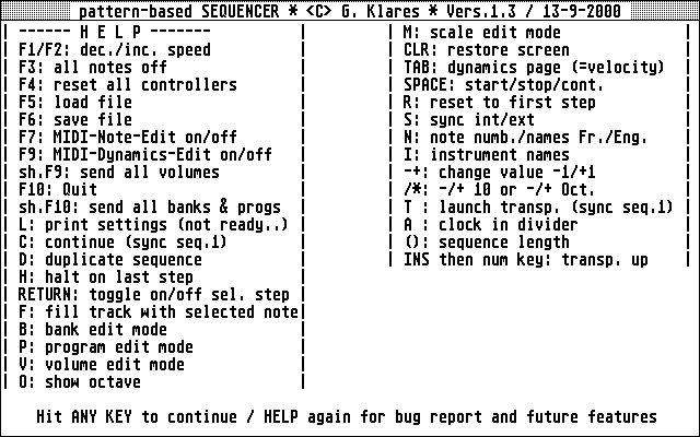 sequencer help
